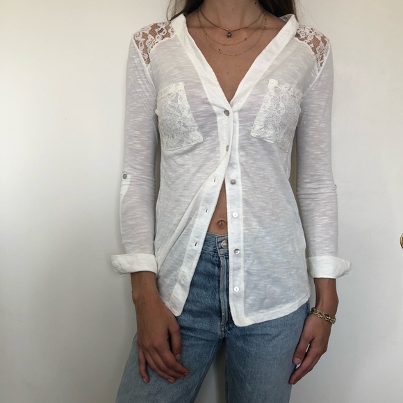 Marfinno Breezy Lace Button-down - Picture 1 of 5